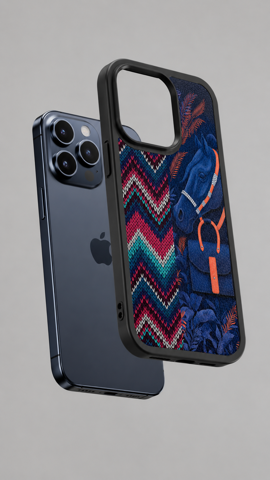 Premium Navy Horse Phone Case