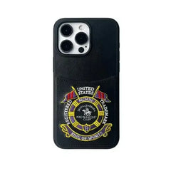 Leather Embroidery Wallet Phone Case